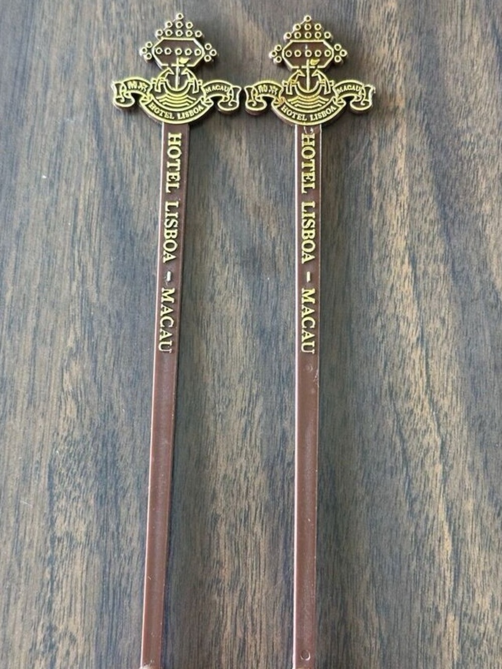 Hotel Lisboa Macau Souvenir Stir Sticks - Set of 2
